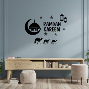 Ramdan Kareem Wall Sticker | Self Adhesive Black Vinyl Material