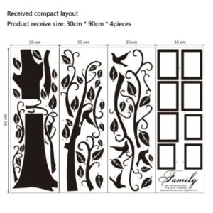 Large 250*180cm/99*71in Black 3d Diy Photo Tree Pvc Wall Stickers For Bedroom Big Size 3d Decals/adhesive Family Wall Stickers