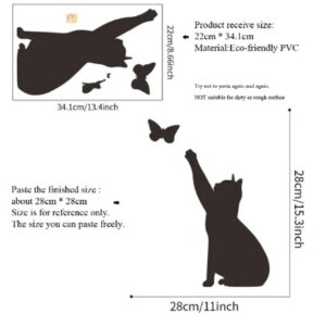 New Creative Kitten Butterfly Wall Sticker Living Room Bedroom