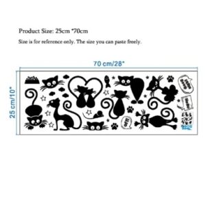 8 Pcs Cartoon Black Kitty Switch Sticker Home Decor Living Room
