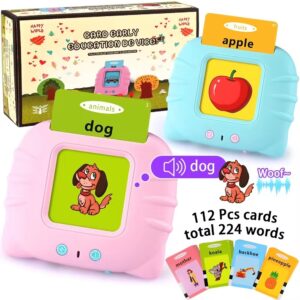 Talking flash cards Preschool learning toys Early Educational Toys English Learn to talk Learn words Learn English Learn(random color )