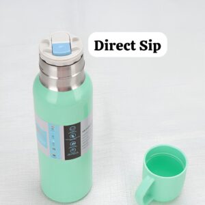 New Shape Vacuum Flask stainless steel Bottle with 2 Cups and Gift Box 550 ML (random color)