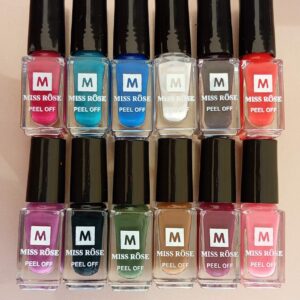 Pack Of 6 Miss rose peel off nail polish