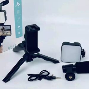 Vlogger video making Kits Vlog Microphone LED Fill Light Mini Tripod mobile holder