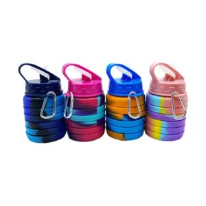 Silicone Collapsible Water Bottles BPA free for gym for girls (random color )