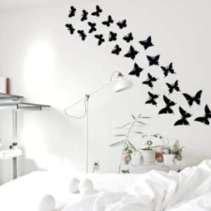 Buy one get one free 3d wall clock with light and pack of 30 butterfly