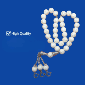 White Feroza Stone Tasbeeh (Original) | 33 Beads | 10 MM Size | Religious Islamic Tasbih Gift