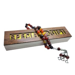 Sulemani Aqeeq Stone Tasbeeh | 33 Beads | 10 MM Size | Religious Islamic Tasbih Gift