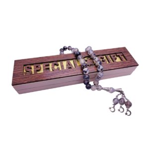 Shajri Aqeeq Stone Tasbeeh (Original) | 33 Beads | 10 MM Size | Religious Islamic Tasbih Gift