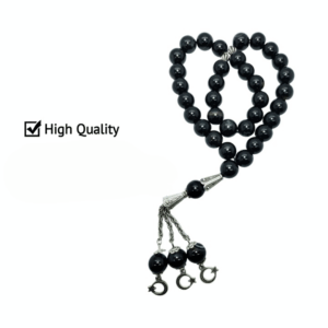 Black Aqeeq Stone Tasbeeh (Original) | 33 Beads | 10 MM Size | Religious Islamic Tasbih Gift