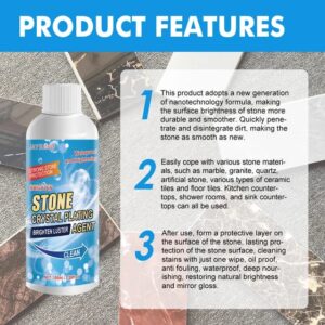 Stone crystal Agent Cleaner, Marble Cleaner and Polish, Universal Stone Cleaner(Tile cleaner) 250ml