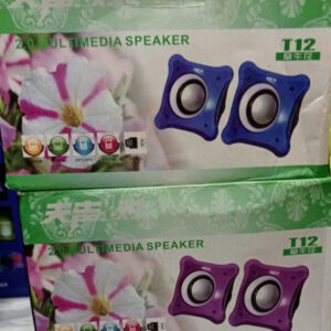 (Pair)  T12 Mini multimedia 2.0 speakers Music Stereo for Computer Desktop PC Laptop   Party Portable Loudspeaker (random color)