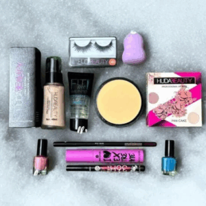 Perfect 10 Beauty Pack / Eyelashes, Beauty , Blender, Foundation ,Primer , Pan Cake , Nail Paint 2 , Eyeliner Mascara Lip Pencil