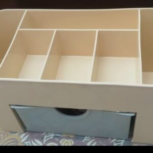 Plastic Makeup Storage Box With Small Drawer For Bathroom, Organizer Drawers, Makeup Brush Organizer Space- Saving Space Storage Box(random color)