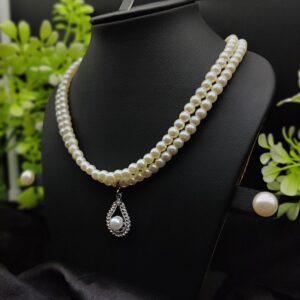 Imported Exquisite Pearl Necklace Set with Radiant Pendant & Earrings   | Best Quality Necklace For Girls & Women