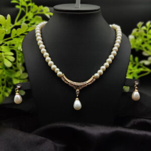 Imported Elegant Gold-Plated Pearl Necklace with Teardrop Pendant | Girls & Women Fashion
