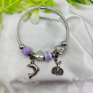 Imported Elegant Dolphin Charm Pandora Bracelet with Purple Accents | Best Quality Bracelet For Girls & Women | Girls & Women Jewellery