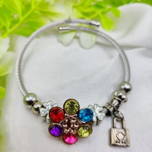 1 Piece Imported Elegant Multicolor Stone Charm Pandora Bracelet | Best Quality Bracelet For Girls & Women