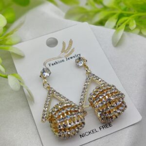 Imported Glamorous Triangle Drop Earrings with Rhinestone Accents | Girls Earrings | Women Earrings | Jewellery 