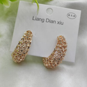 Imported Elegant Textured Hoop Earrings – Dazzling Gold Finish Earrings - Luxurious Gold Finish | Best Quality Artificial Earrings For Girls & Women