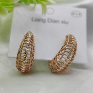 Imported Elegant Hollow Heart Design Gold-Plated Hoop Earrings - Luxurious Gold Finish | Best Quality Artificial Earrings For Girls & Women