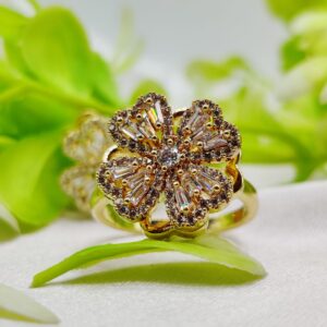 1 Piece Imported Dazzling Movable Floral Blossom Adjustable Rings - 2 Color  Variants   | Luxurious Design Ring | Adjustable Ring | Ring For Girls & Women ✨ - Random Color