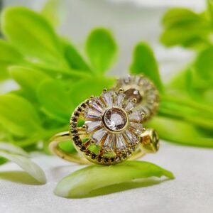 1 Piece Elegant Moveable Radiance Sunflower Ring – Timeless Sparkle   | Luxurious Design Ring | Adjustable Ring | Ring For Girls & Women ✨ 
