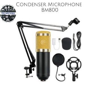 Professional Condenser Microphone - Podcast Mic Set Condenser Microphone With Rechargeable Auxiliary Background For Karaoke Singing, Youtube Recording Mic Set For Youtube | Mic Kit