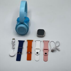 Ultra 2 Smart Watch Bundle – Includes Free P47 Wireless Headphone + 7 Interchangeable Straps