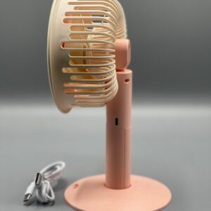 Mini Portable Electric Fan for Students, Dorm Room – USB Rechargeable, Quiet Desktop Fan – Compact Volcanic Ash Design - ( Random Color )