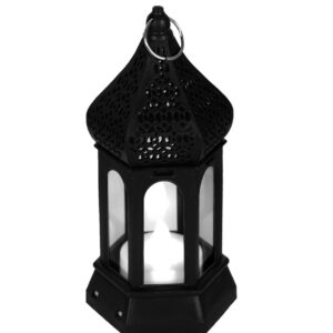 Antique Black candle lamp Atmosphere Decoration Creative Gift Hexagonal Wind Lamp Candle Lamp Led Wind Lamp Portable Small Horse Lamp