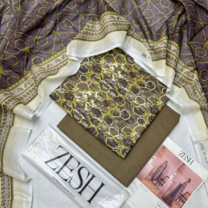 ✨ ZESH ✨ 3 PieceUnstitched Suit ZESH SUMMAER LAWN COLLECTION 2025