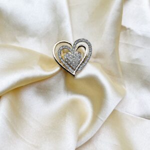 1 Piece Imported Radiant Double Heart Crystal Ring – A Love That Shines  ❤️ | Best Quality Adjustable Ring | Ring For Girls & Women