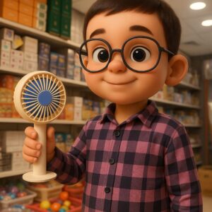 Portable Mini Rechargeable Fan – Single Speed Air Cooler for Summer Use (Random Colors)