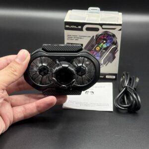 FS06 Semiconductor Cooling Mobile Phone Cooler Radiator Dual Fans Digital Display for Live Streaming with Universal Wheel