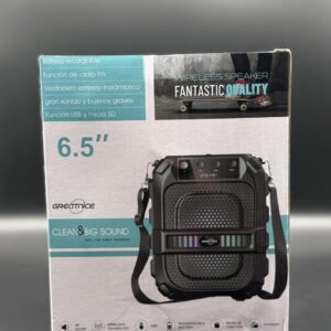 GTS-1191 10W Wireless Portable Bluetooth Speaker with 6.5" Subwoofer, FM Radio, 1200mAh Battery, Loud Volume, USB/AUX/TF Support, Belt Strap for Outdoor Travel, Party, Picnic, Camping Use