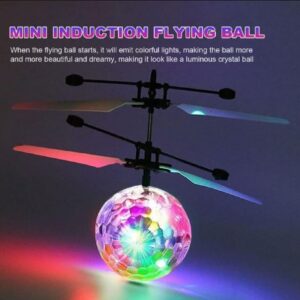 Hand Control Flying Ball with Motion Sensors, 3D Lights, Gravity Sensor, Multi Infrared Induction RC LED Light Helicopter Toy, USB Rechargeable Crystal Ball, Luminous Colorful Hovering Flying Ball for Boys and Girls, Indoor/Outdoor Kids Toy