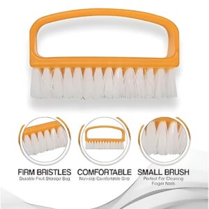 Pack Of 3 Nail Brush Set with Handle – Soft & Durable Bristles for Cleaning Hands, Feet, Nails & Cuticles, Removes Dirt, Grime & Grease, Assorted Colors (Random Color)