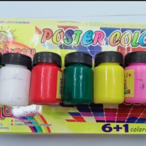 Poster Colours 6+1 Pack with Free Brush – Multi-Purpose Watercolor Set for Art, School, and Face Painting