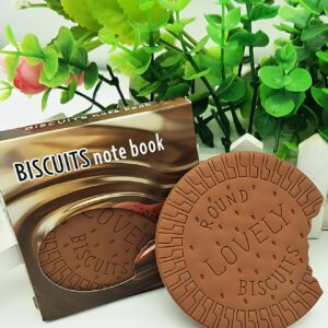 Biscuit Shaped Notebook – 80 Pages Round Steno Pad for Students, Artists & Kids – Fun Chocolate Biscuit Design, Portable Memo Notepad for Notes, Sketching, Doodling & Creative Writing