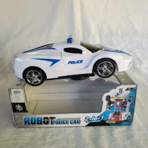 Robot Police Car Toy – Transformer with Lights, Music, Automatic Rotation & Bump-and-Go Movement, Brain Development & Fun Play for Kids