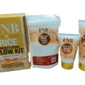FNB Rice [3 in 1] Whitening Brightening Glow Kit | Home Facial For Best Skin for Girls and Women