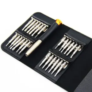 25 in 1 leather case screwdriver kit.