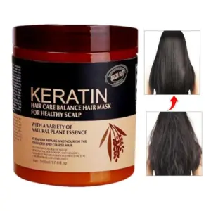 Keratin Hair Mask – Deep Repair & Strengthening Treatment | Nourishing Keratin Complex, Smooths Frizz, Restores Shine & Protects Color-Treated Hair (500ml)