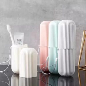 Portable Toothbrush Holder Toothpaste Storage Cup Household Travel Nordic Simple Bathroom Toothbrush Protect Wash Tooth Set Box (random color)