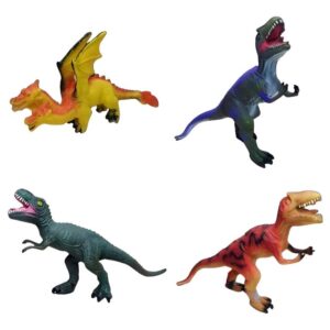 Rubber Dinosaur | Large Size Dinosaur with Music Realistic Educational Dinosaur Toys Set Multicolours - (1 Pc) (Random dinosaurs)
