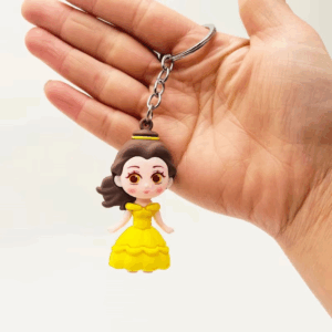 01 PCs Disney Princess Anime Figure Key-Chain – Cute Soft Rubber Bag Accessory | Random Design & Color | Kids Gift - Keychain ( Random Color )