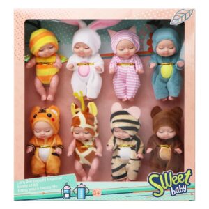 3.5' Sleeping Baby, 1Pcs/D.Bx Flat Pack | New Mini Reborn Baby Doll Set with Clothes | Realistic Toy for Children