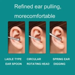 Pack off 6 Ear Pick with Storage Bag Dig Ear Wax Remover Cleaner Care Portable Travel Kit Cleaner Spoon