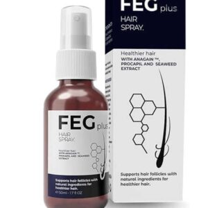 FEG PLUS Hair & Beard Growth Serum Spray 50ml | Seaweed Extract, Rosemary, Redensyl, Anagain & Minoxidil | Anti Hair Loss, Regrowth Treatment